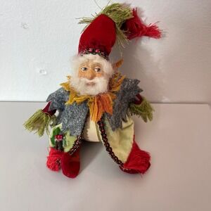 RARE Wayne Kleski Vintage Posable Sitting Elf Jester Santa Christmas Fairy  Doll